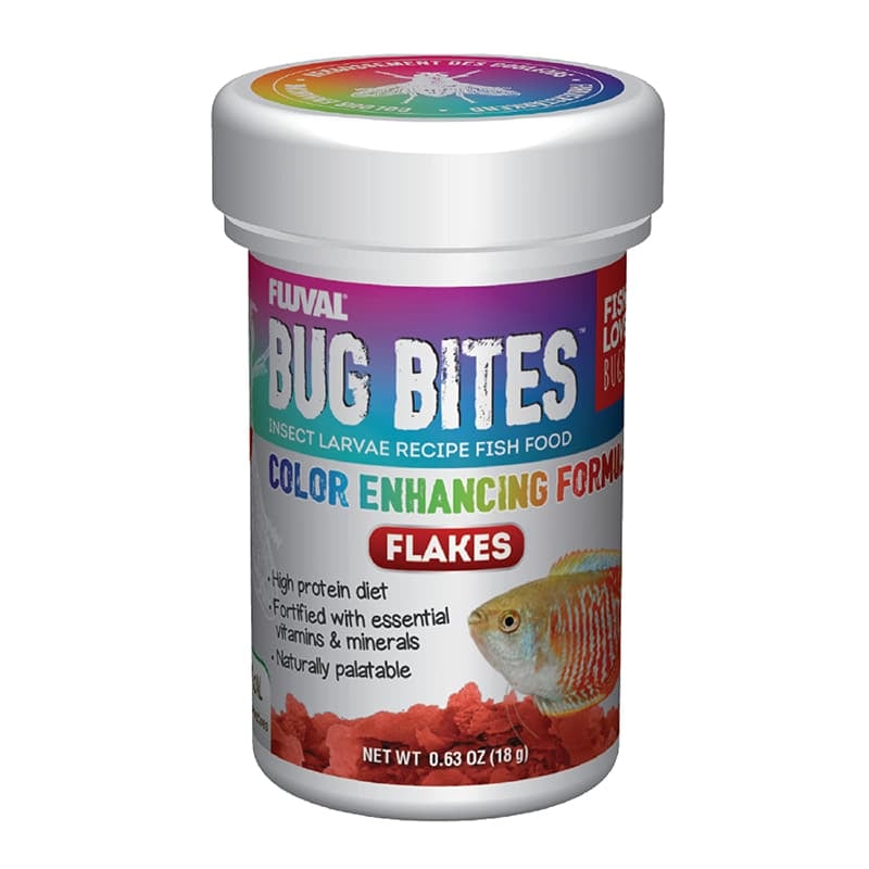 Fluval Bug Bites Insect Larvae Color Enhancing Fish Flake