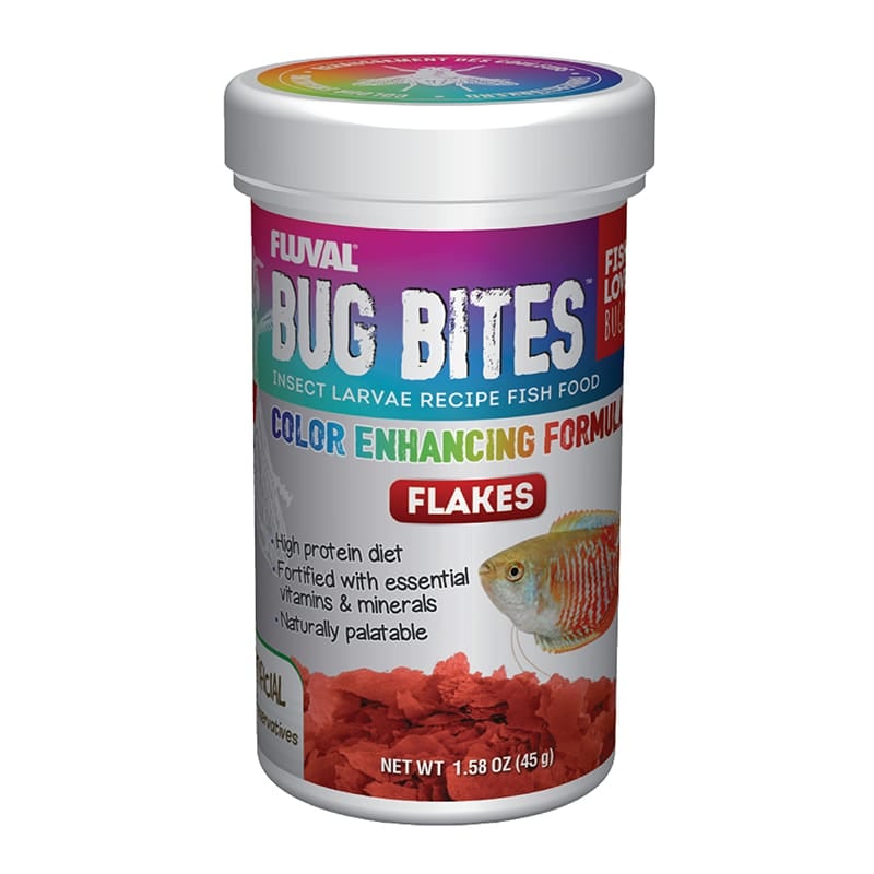 Fluval Bug Bites Insect Larvae Color Enhancing Fish Flake