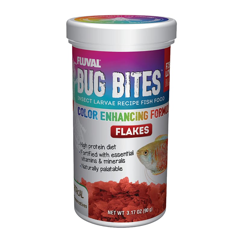 Fluval Bug Bites Insect Larvae Color Enhancing Fish Flake